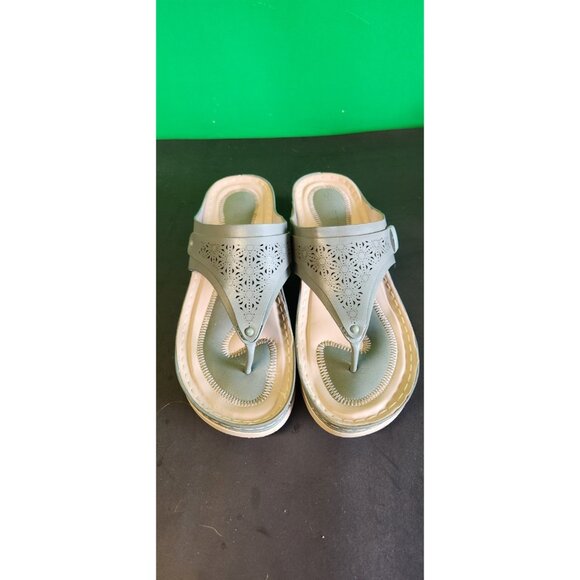 Siketu Women's Thong Sandals Cut Floral Design VGC Size 8.5 - Picture 1 of 8